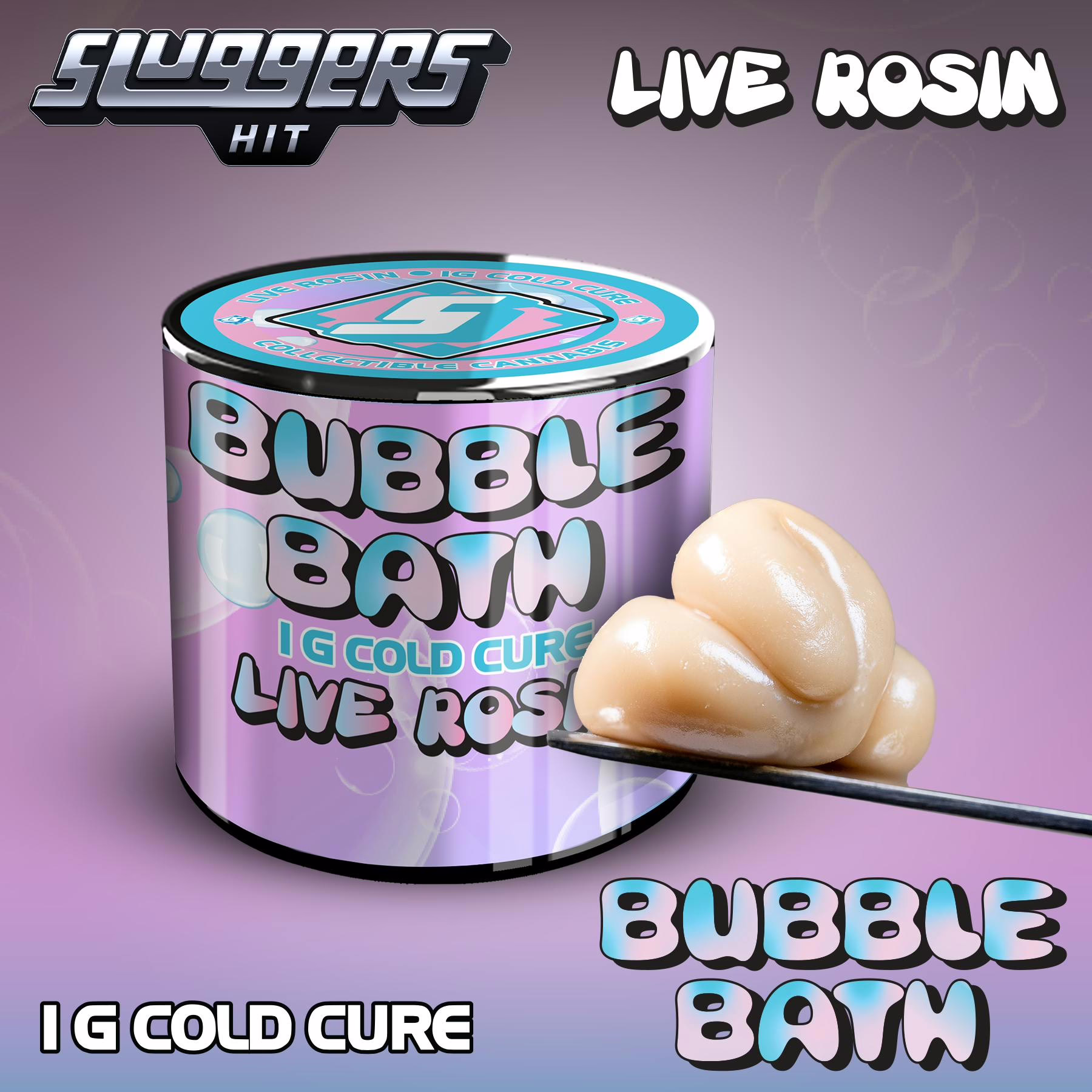 Bubble Bath Sluggers Live Rosin 1G 1 Bubble Bath Sluggers Live Rosin 1G